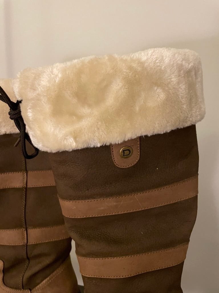 Retro Kontrastnaht Slip On Blockabsatz Schneestiefel