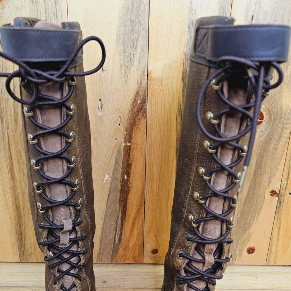 Retro Unifarben Tragbar Reißverschluss Blockabsatz Kampfstiefel