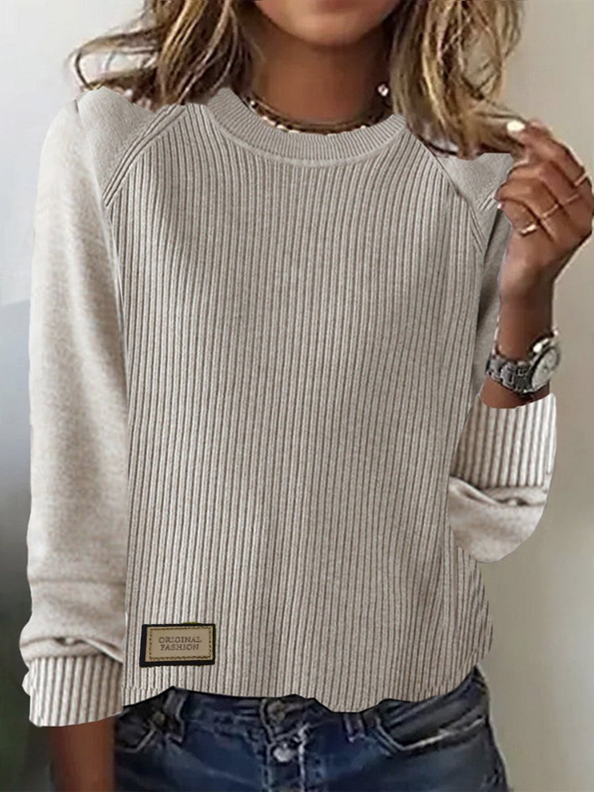 Damen Garn/Wollgarn Unifarben Langarm Bequem Lässig Pullover