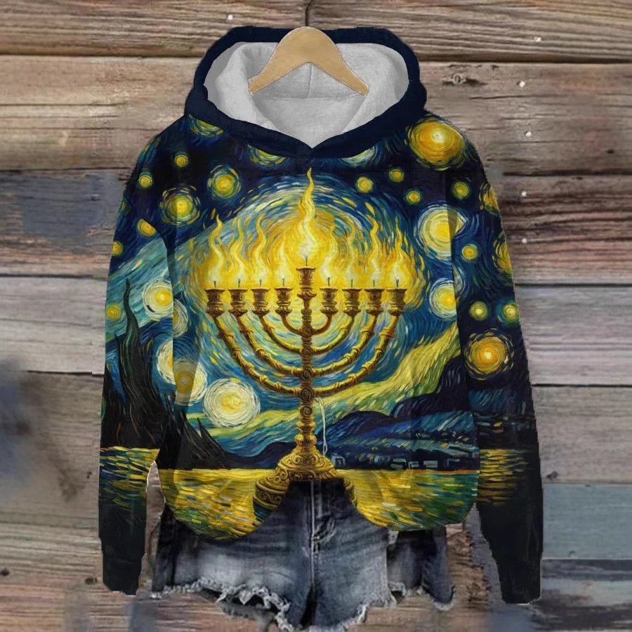 Lässig Kapuze Geometrisch Sweatshirt