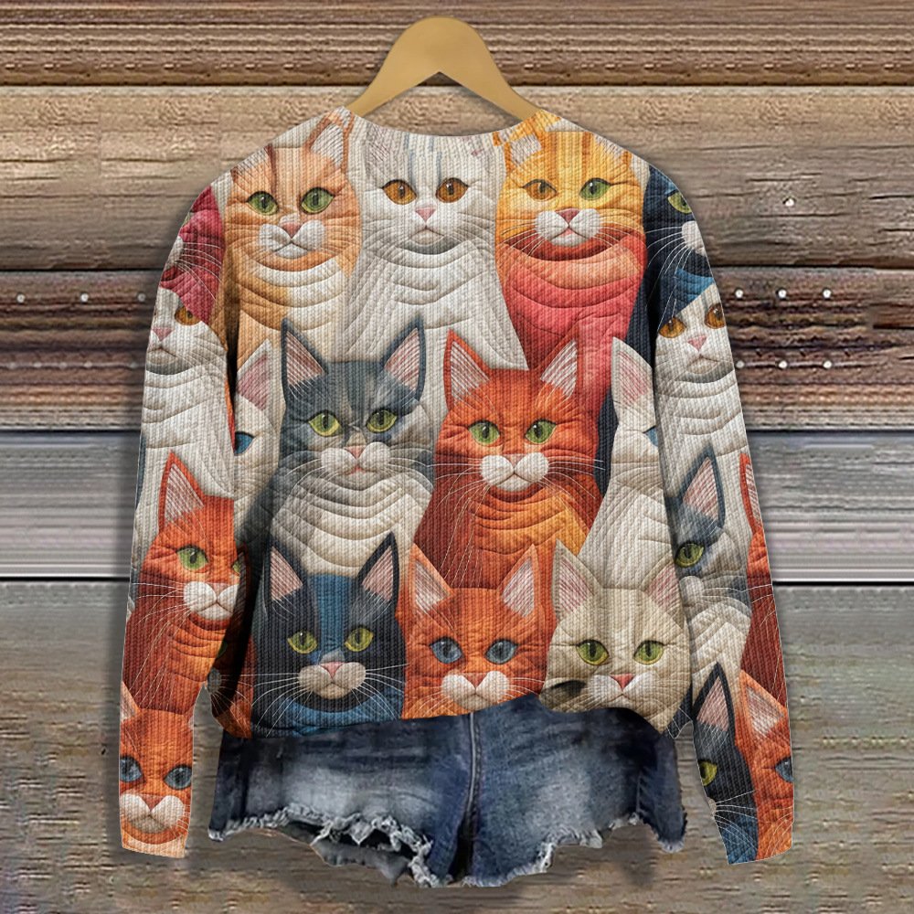 Lässig Rundhals Tier Sweatshirt