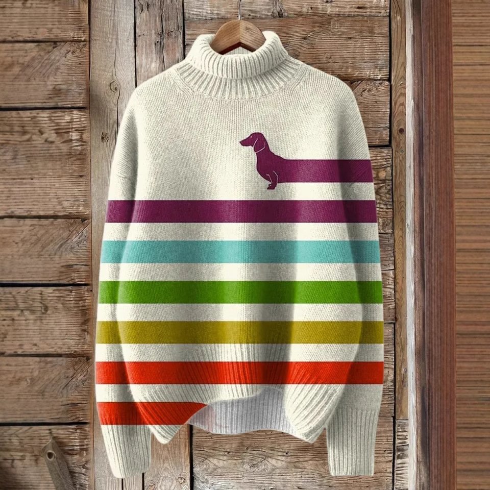 Lässig Rollkragen Tier Sweatshirt