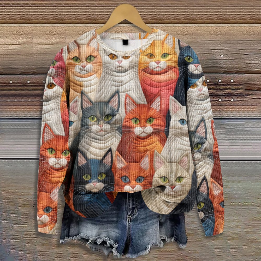 Lässig Rundhals Tier Sweatshirt