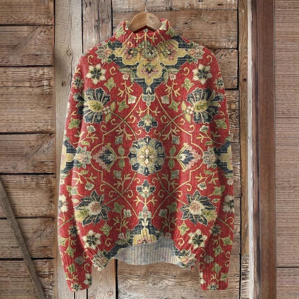 Lässig Rollkragen Ethnisch Sweatshirt