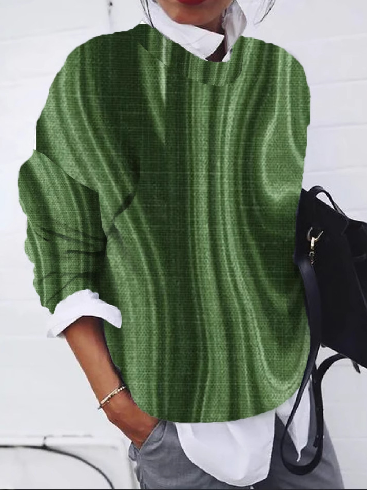 Lässig Rundhals Geometrisch Sweatshirt Reißverschluss