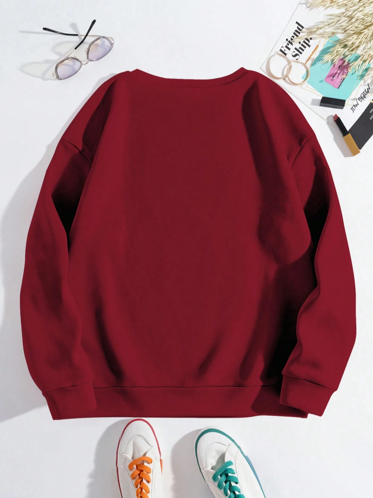 Lässig Rundhals Textbriefe Sweatshirt