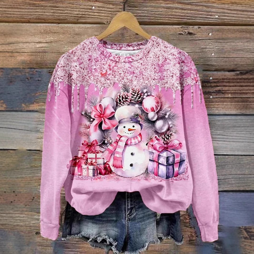 Lässig Rundhals Tier Sweatshirt