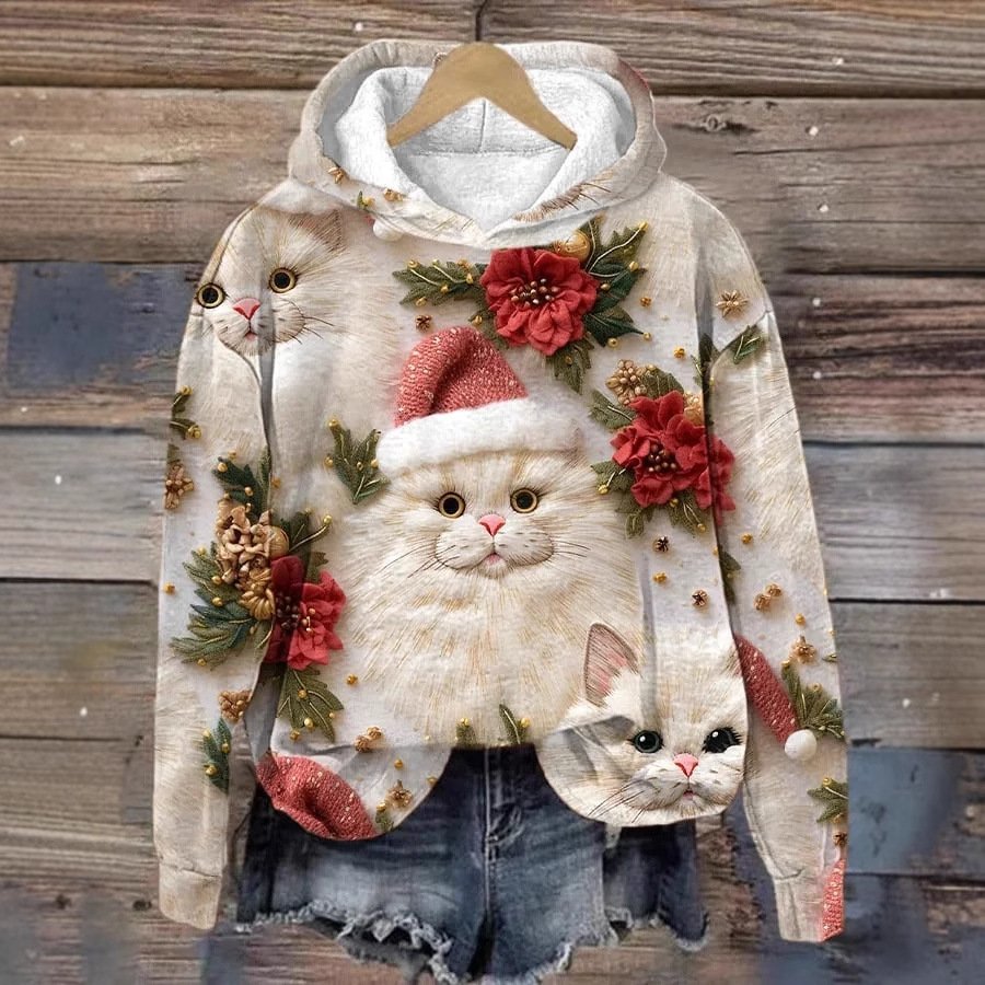 Lässig Kapuze Tier Sweatshirt