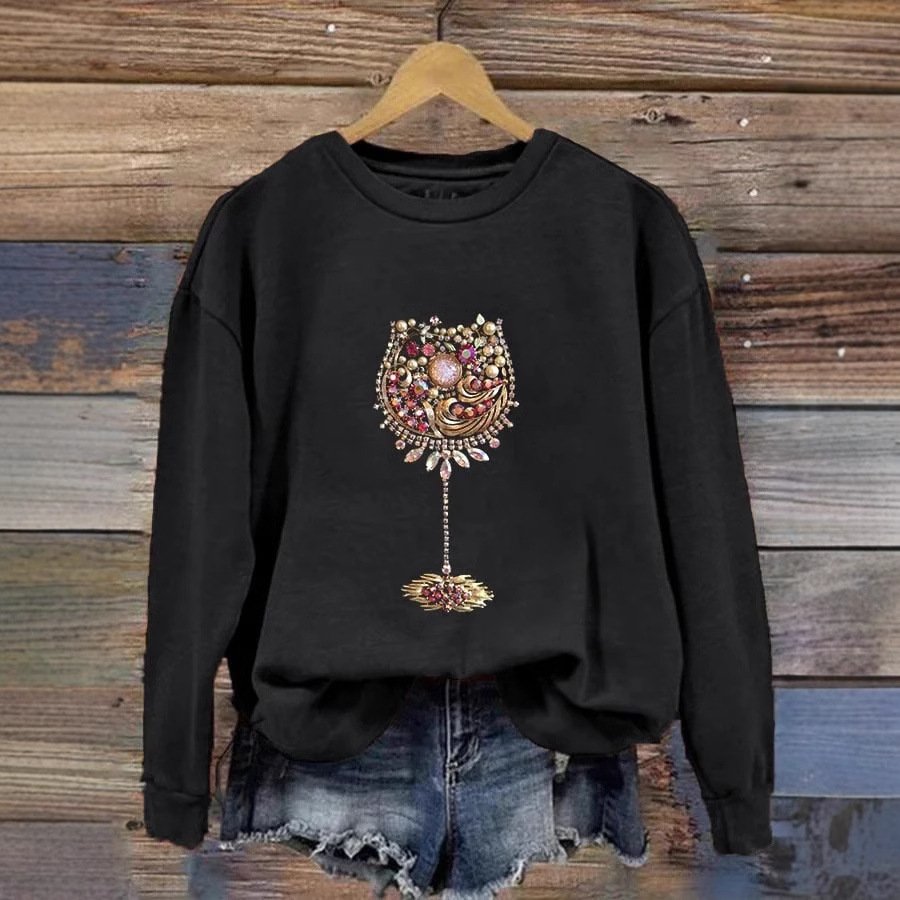 Lässig Rundhals Tier Sweatshirt