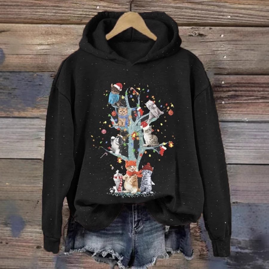 Lässig Kapuze Tier Sweatshirt