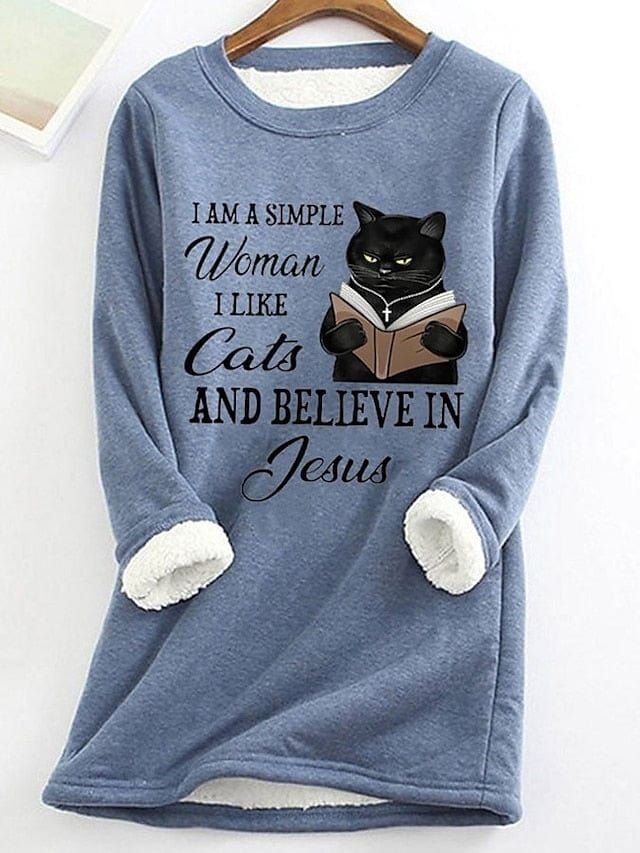 Lässig Rundhals Buchstabenmuster Sweatshirt