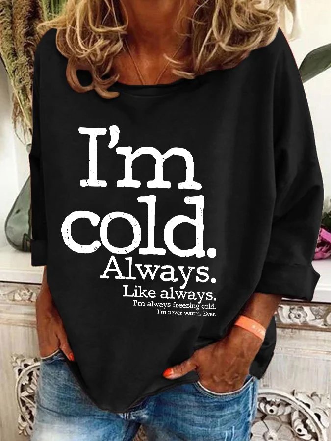 Lässig Rundhals Textbriefe Sweatshirt