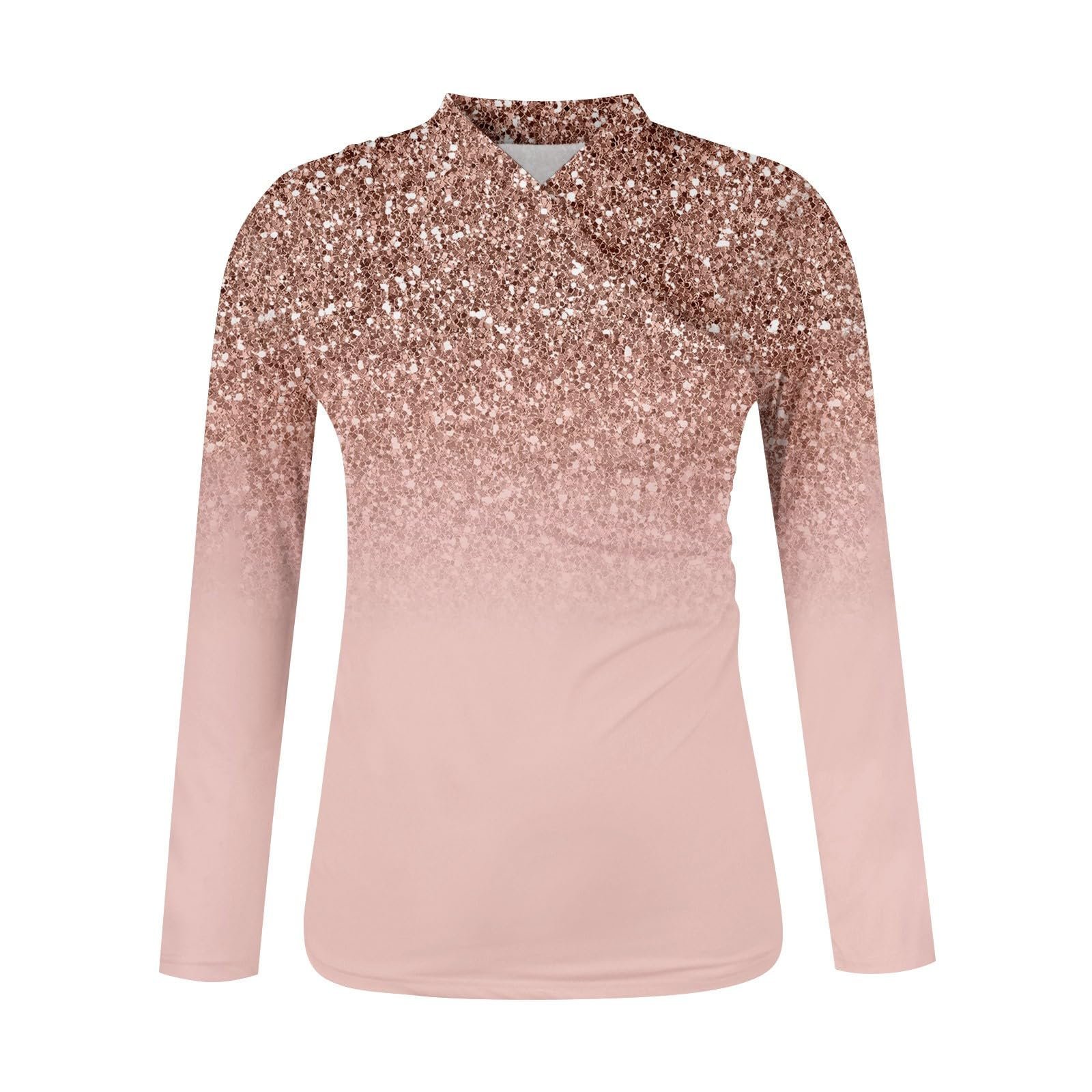 Langarm Farbverlauf Regelmäßig Mikroelastizität Regelmäßige Passform Bluse für Damen