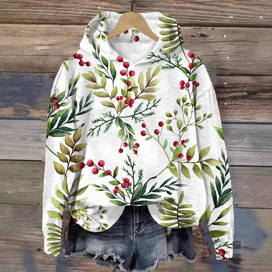 Lässig Kapuze Weihnachten Sweatshirt