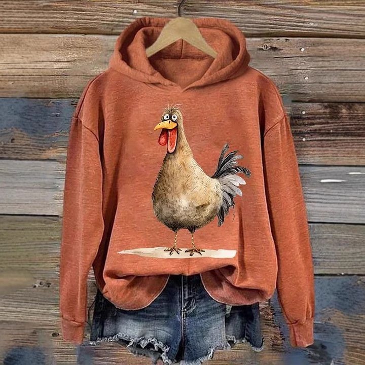 Lässig Kapuze Tier Sweatshirt
