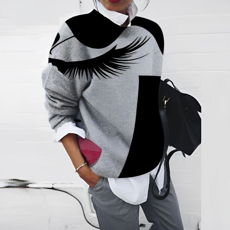 Lässig Rundhals Gestreift Sweatshirt Reißverschluss