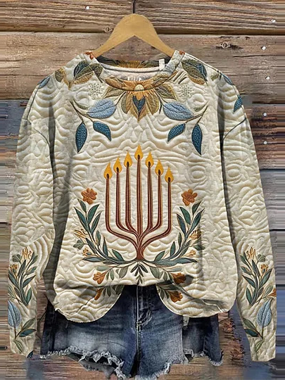 Lässig Rundhals Geometrisch Sweatshirt