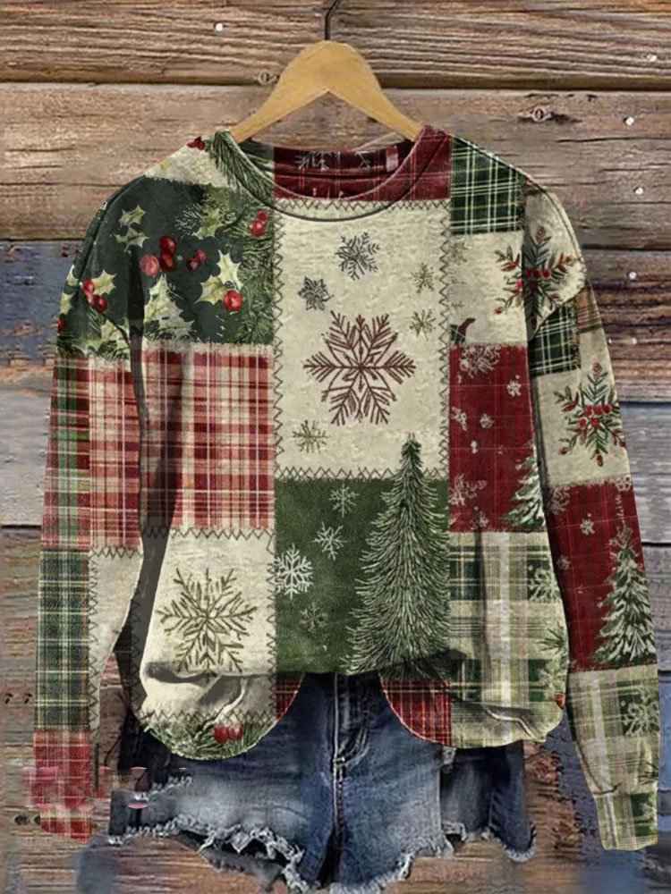 Lässig Rundhals Weihnachten Sweatshirt