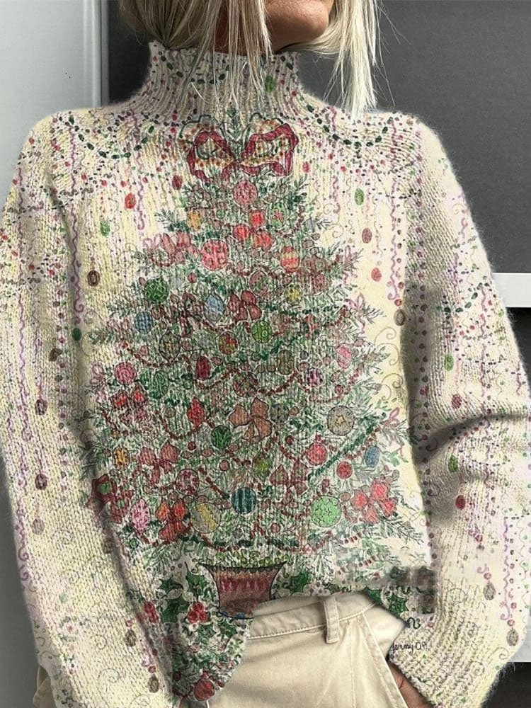 Lässig Rollkragen Weihnachten Sweatshirt