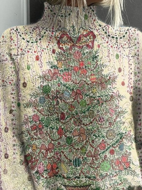 Lässig Rollkragen Weihnachten Sweatshirt