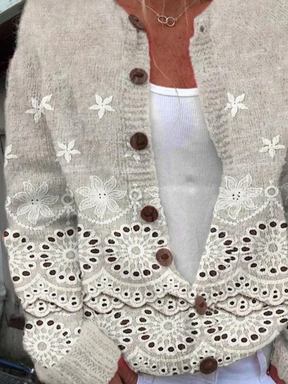 Damen Geblümt verdicken Weit Jacke