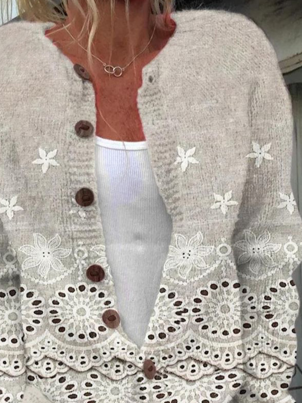 Damen Geblümt verdicken Weit Jacke