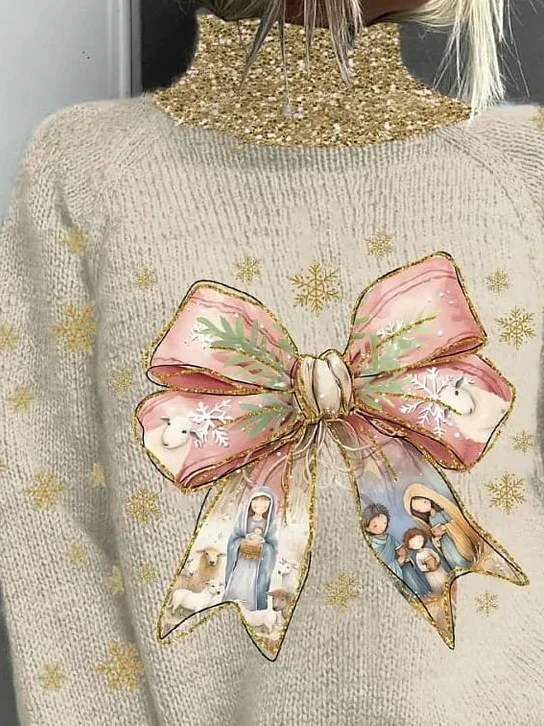 Lässig Rollkragen Schmetterling Sweatshirt