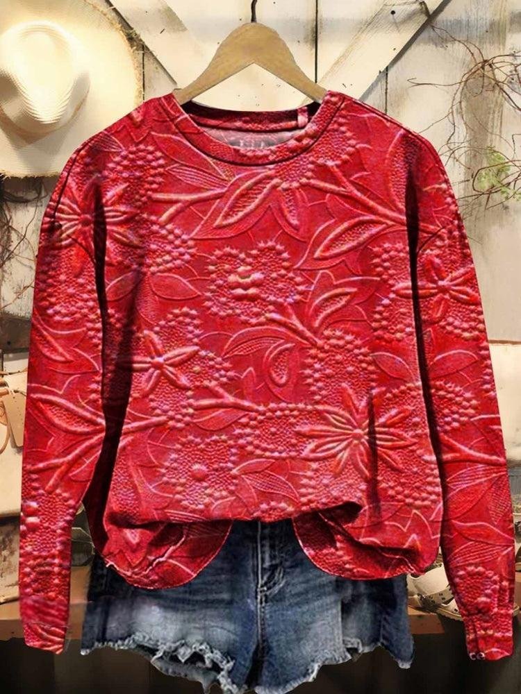 Retro Rundhals 3d Drucken Sweatshirt