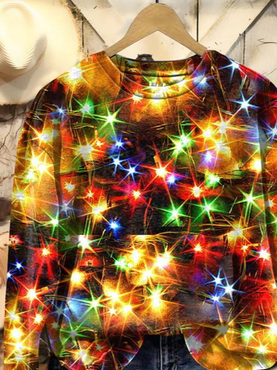 Lässig Rundhals Geometrisch Sweatshirt