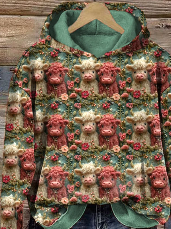 Lässig Kapuze Tier Sweatshirt