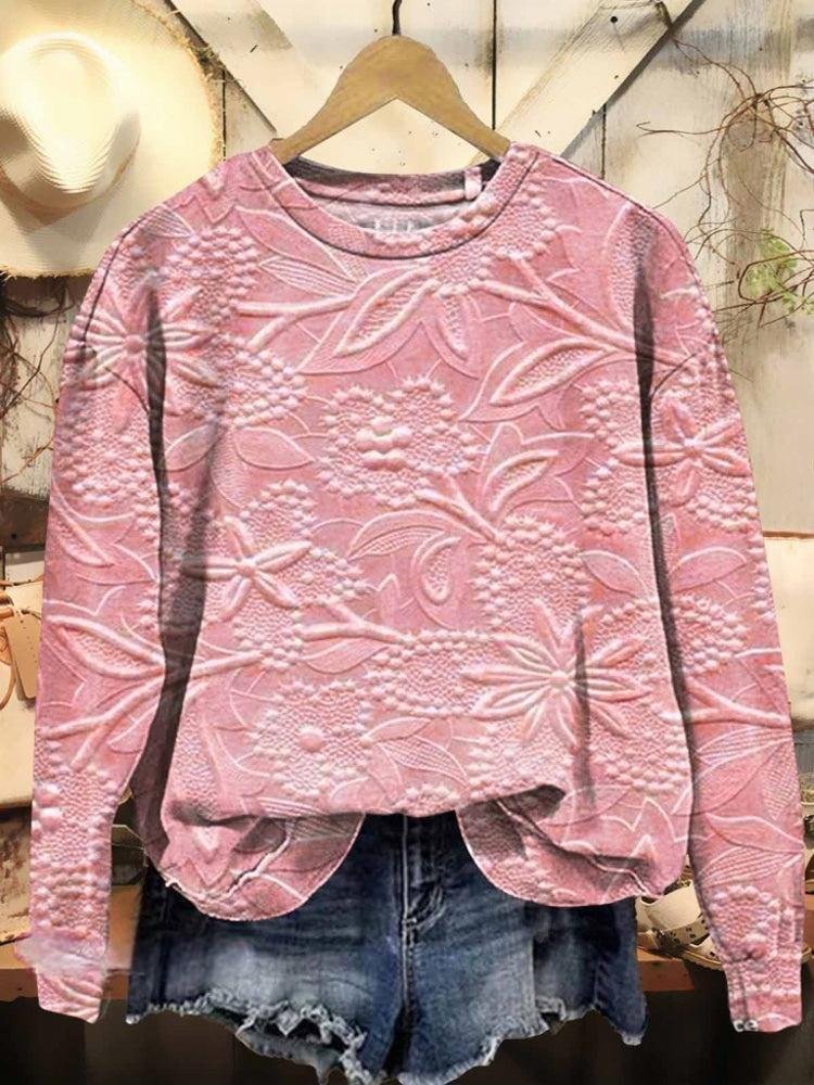 Retro Rundhals 3d Drucken Sweatshirt