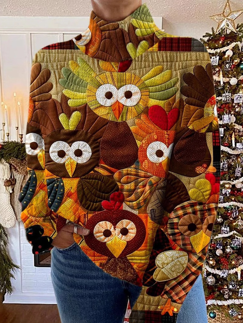 Lässig Rollkragen Truthahn Sweatshirt