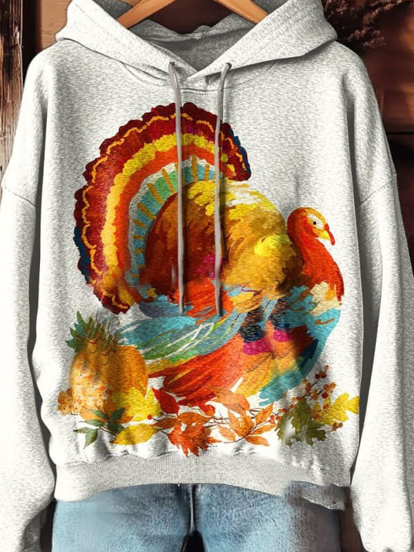 Lässig Kapuze Truthahn Sweatshirt