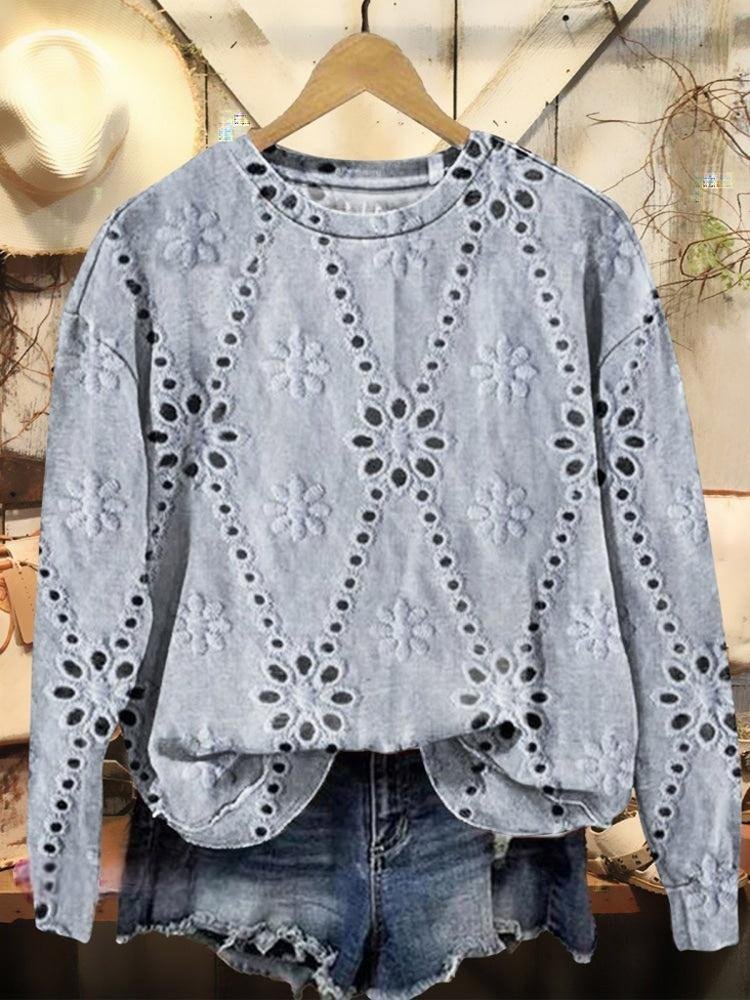 Retro Rundhals 3d Drucken Sweatshirt