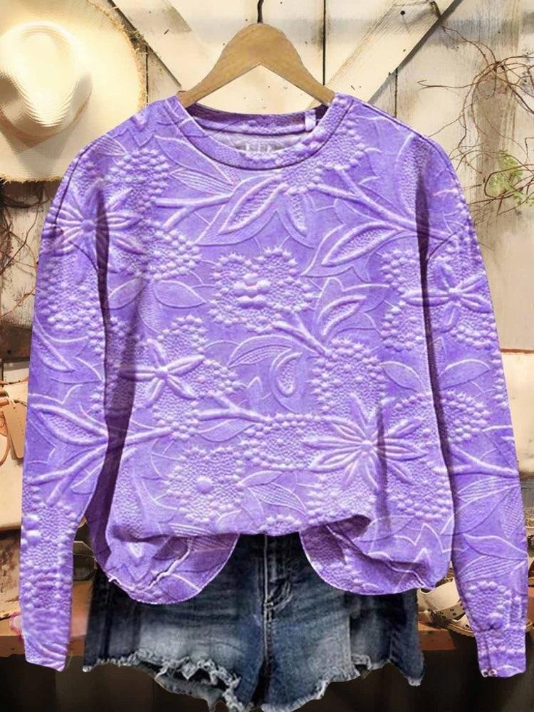 Retro Rundhals 3d Drucken Sweatshirt