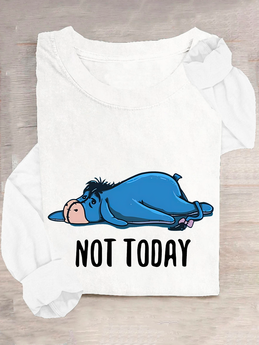 Rundhals Langarm Textbriefe Regelmäßig Mittlere Elastizität Weit Bluse für Damen