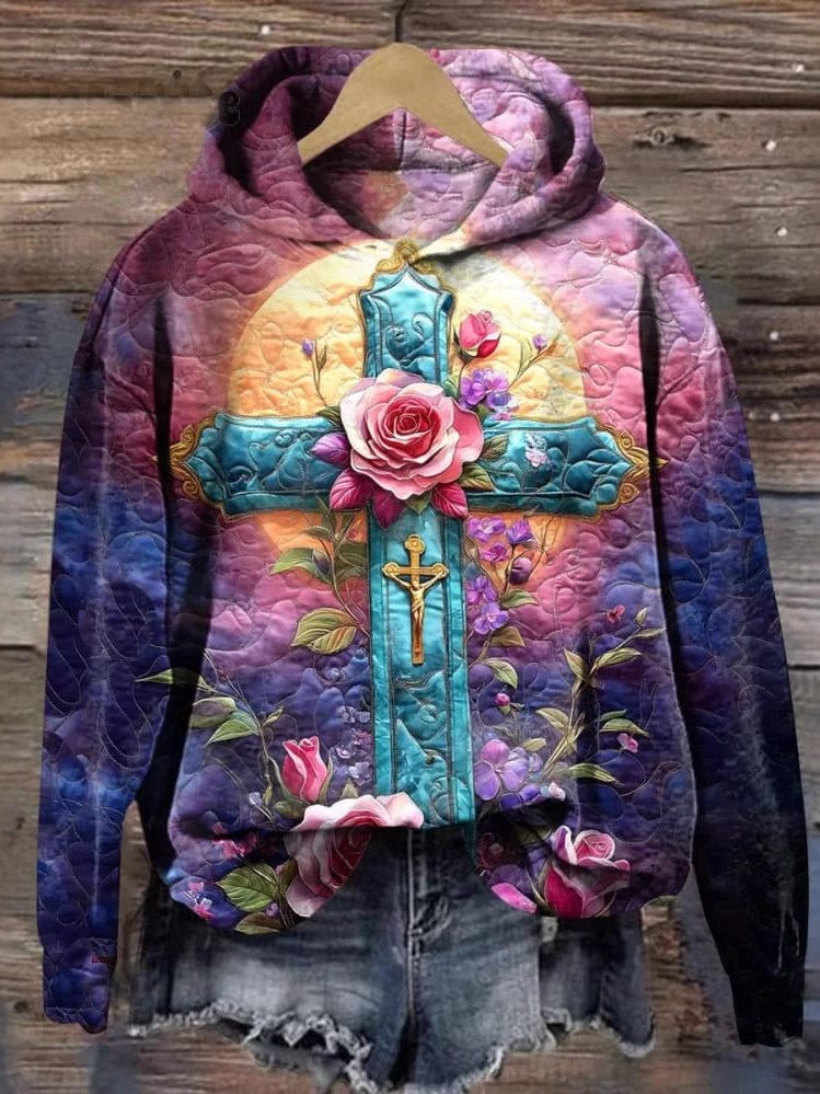 Lässig Kapuze Geometrisch Sweatshirt