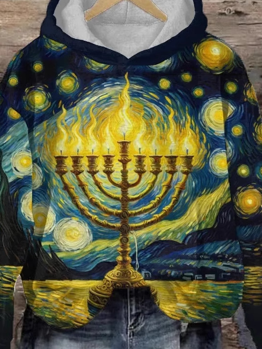 Lässig Kapuze Geometrisch Sweatshirt