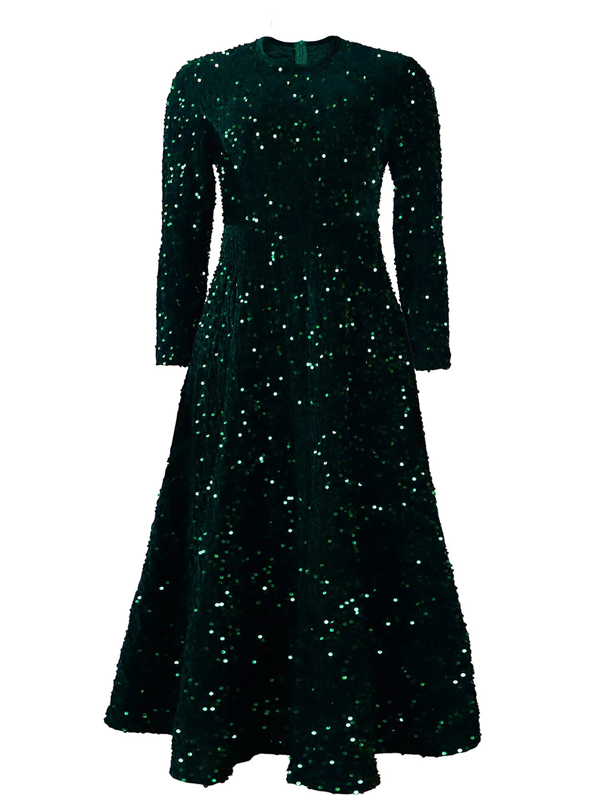Damen Geometrisch Frühling/Herbst Kleid Rundhals Langarm A-Linien-Kleid