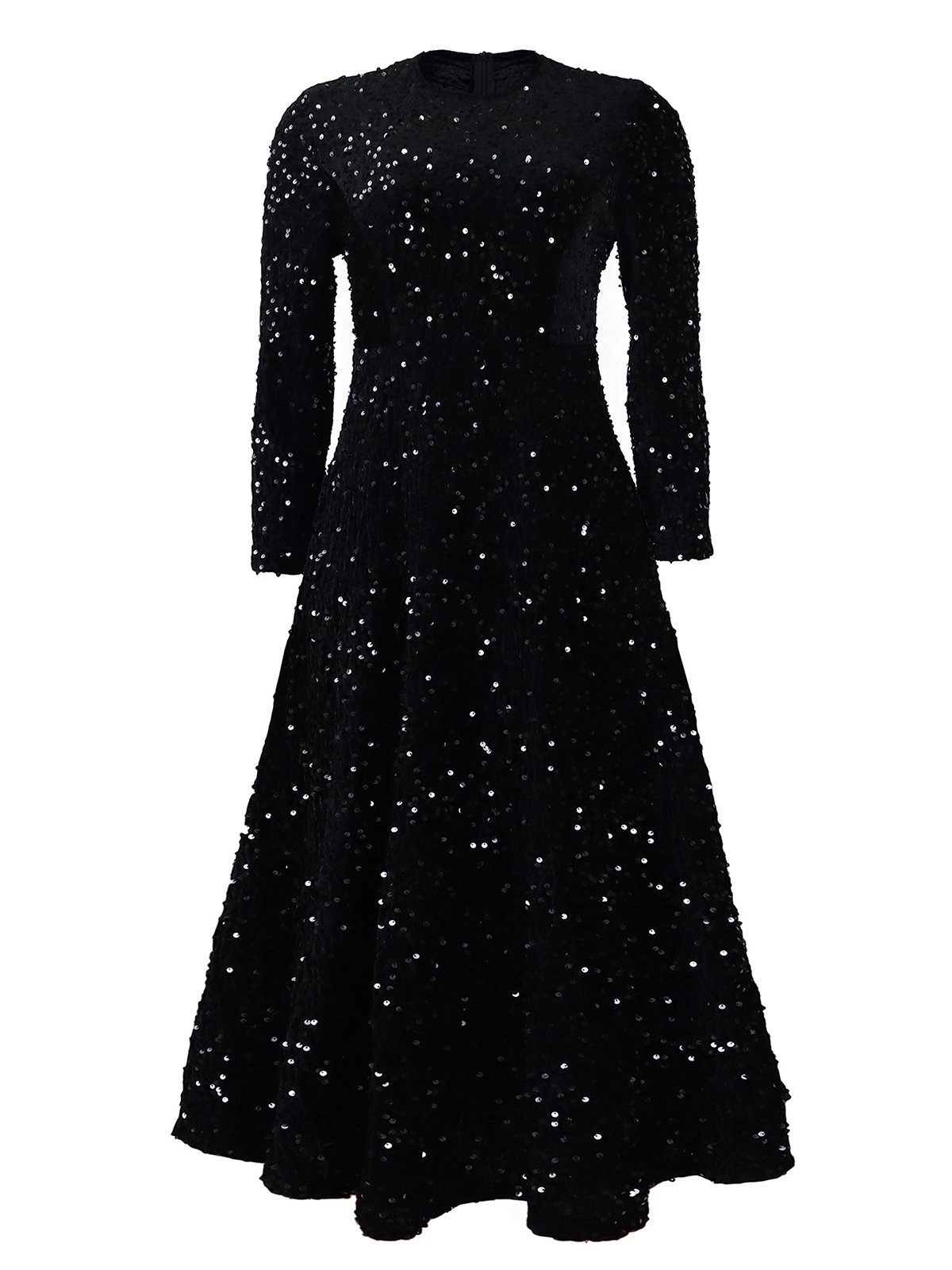 Damen Geometrisch Frühling/Herbst Kleid Rundhals Langarm A-Linien-Kleid