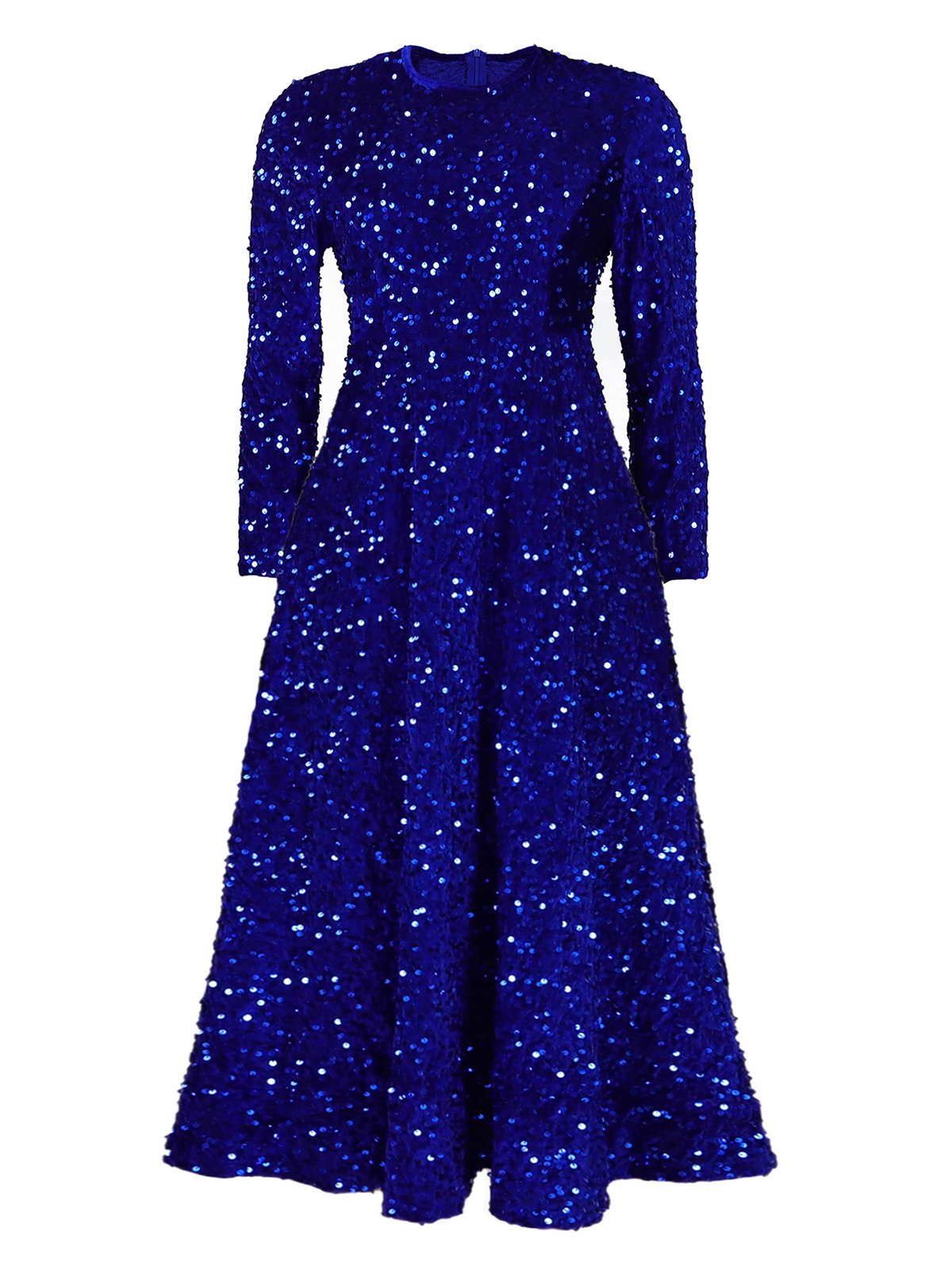 Damen Geometrisch Frühling/Herbst Kleid Rundhals Langarm A-Linien-Kleid