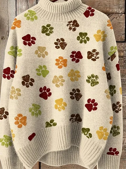 Lässig Rundhals Tier Sweatshirt