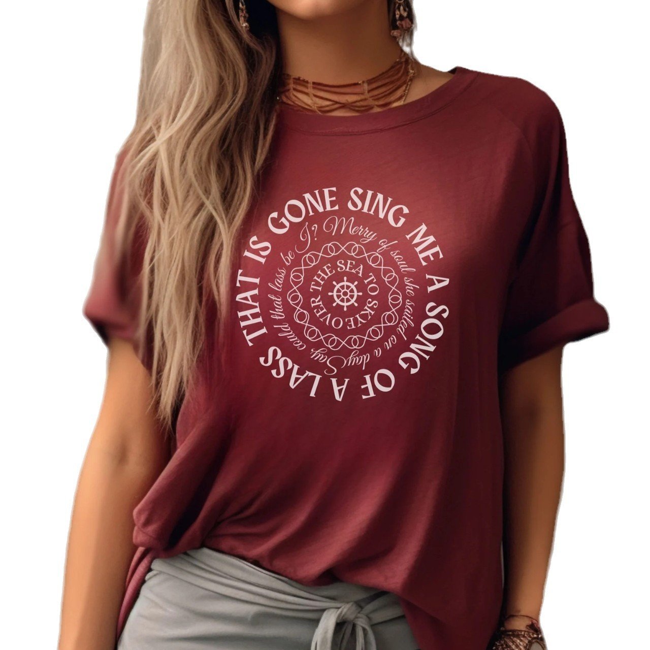 Lässig Buchstabenmuster Rundhals Kurzarm T-Shirt