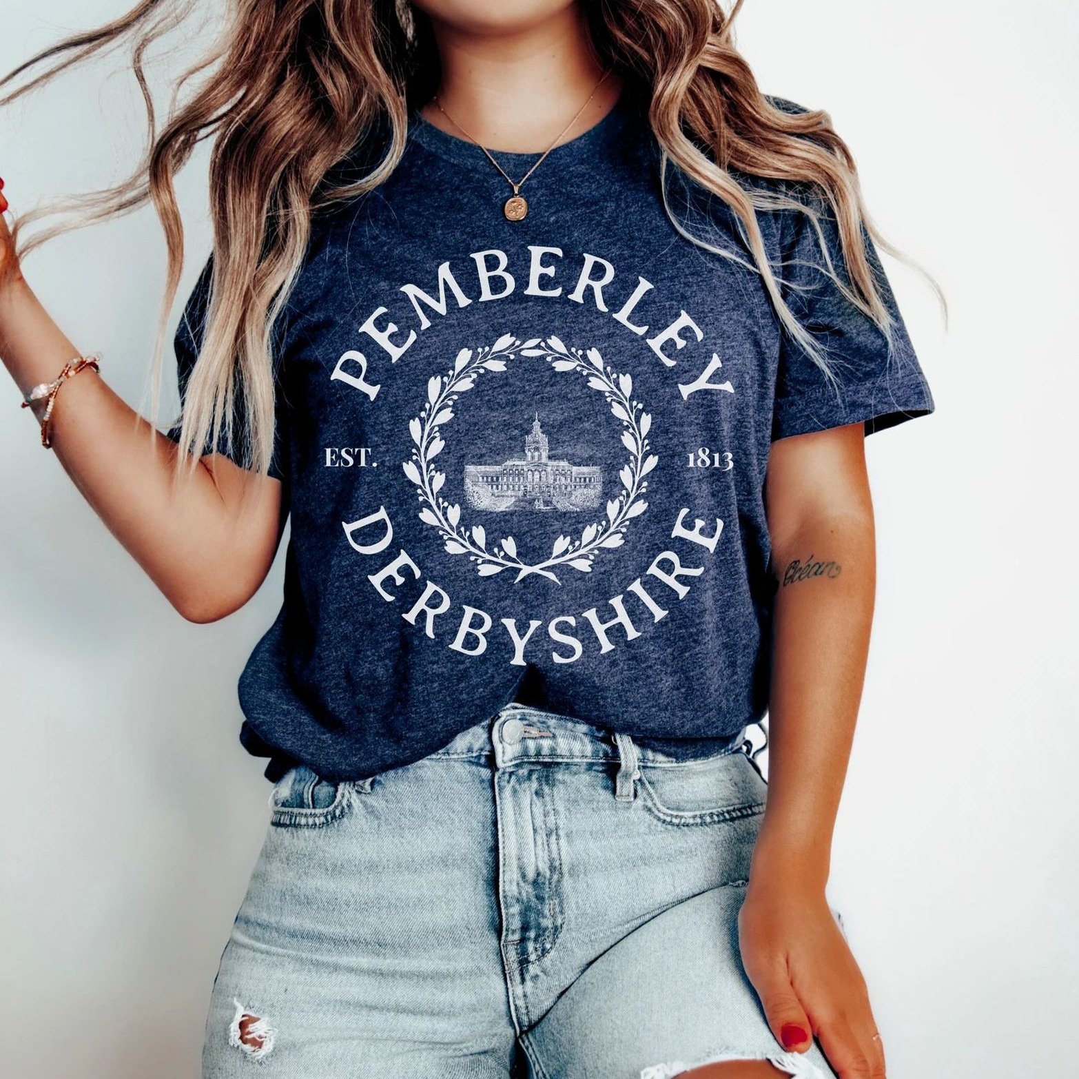 Lässig Buchstabenmuster Rundhals Kurzarm T-Shirt