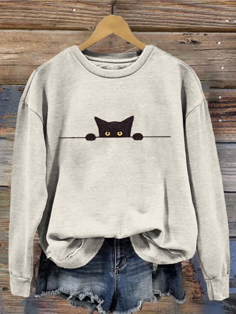 Retro Rundhals 3d Drucken Sweatshirt