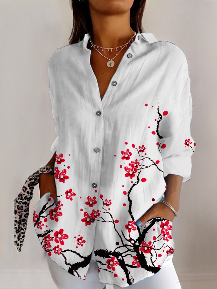 Hemdkragen Ärmellos Geometrisch Regelmäßig Mikroelastizität Regelmäßige Passform Bluse für Damen