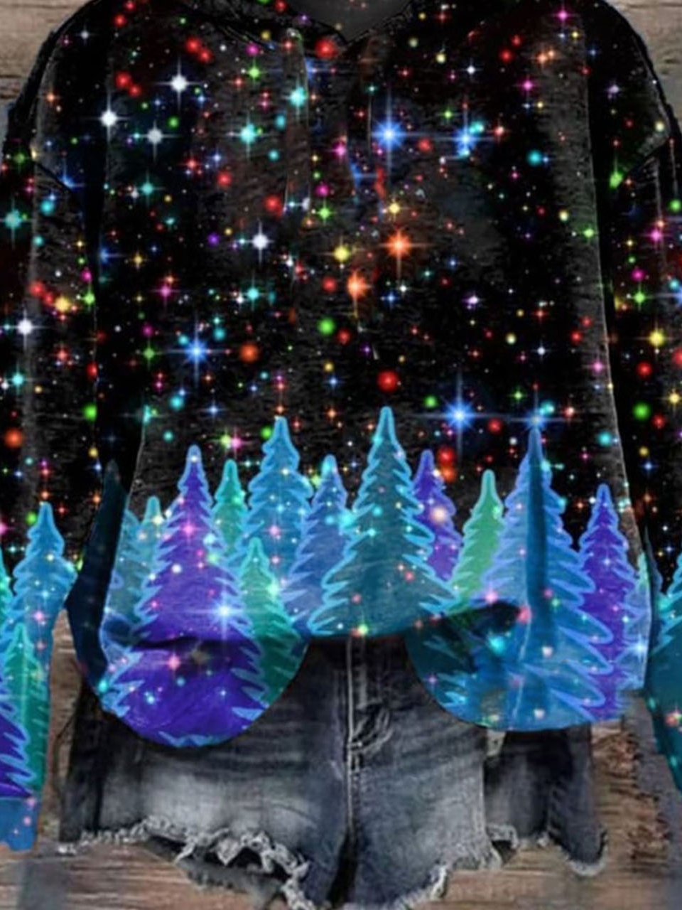 Lässig Kapuze Weihnachten Sweatshirt