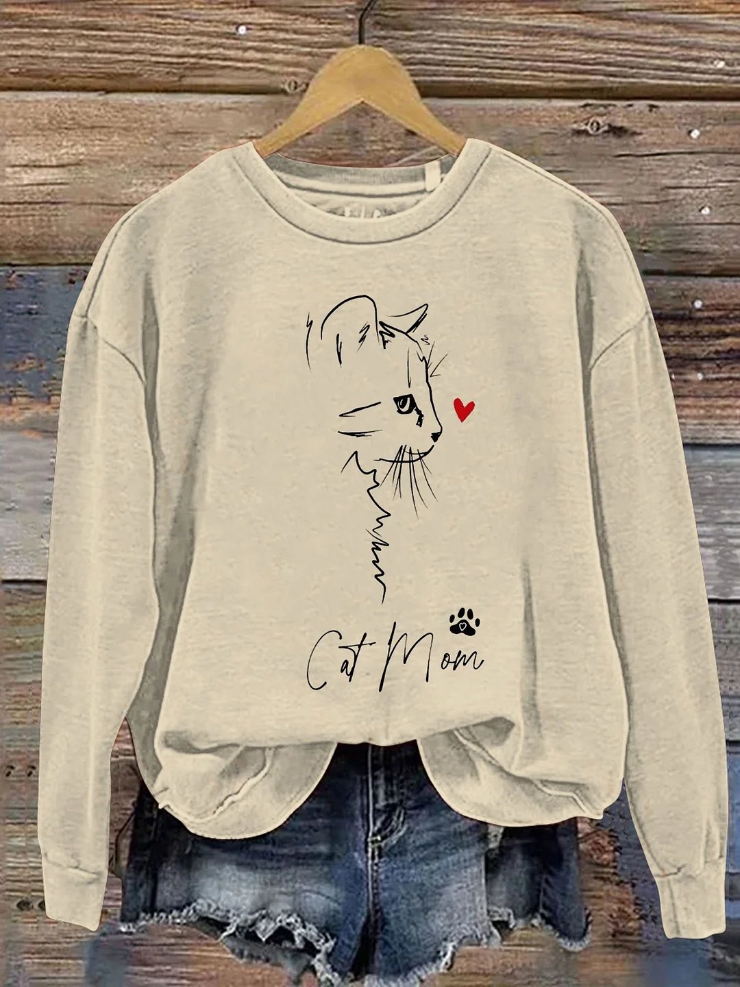 Retro Rundhals 3d Drucken Sweatshirt