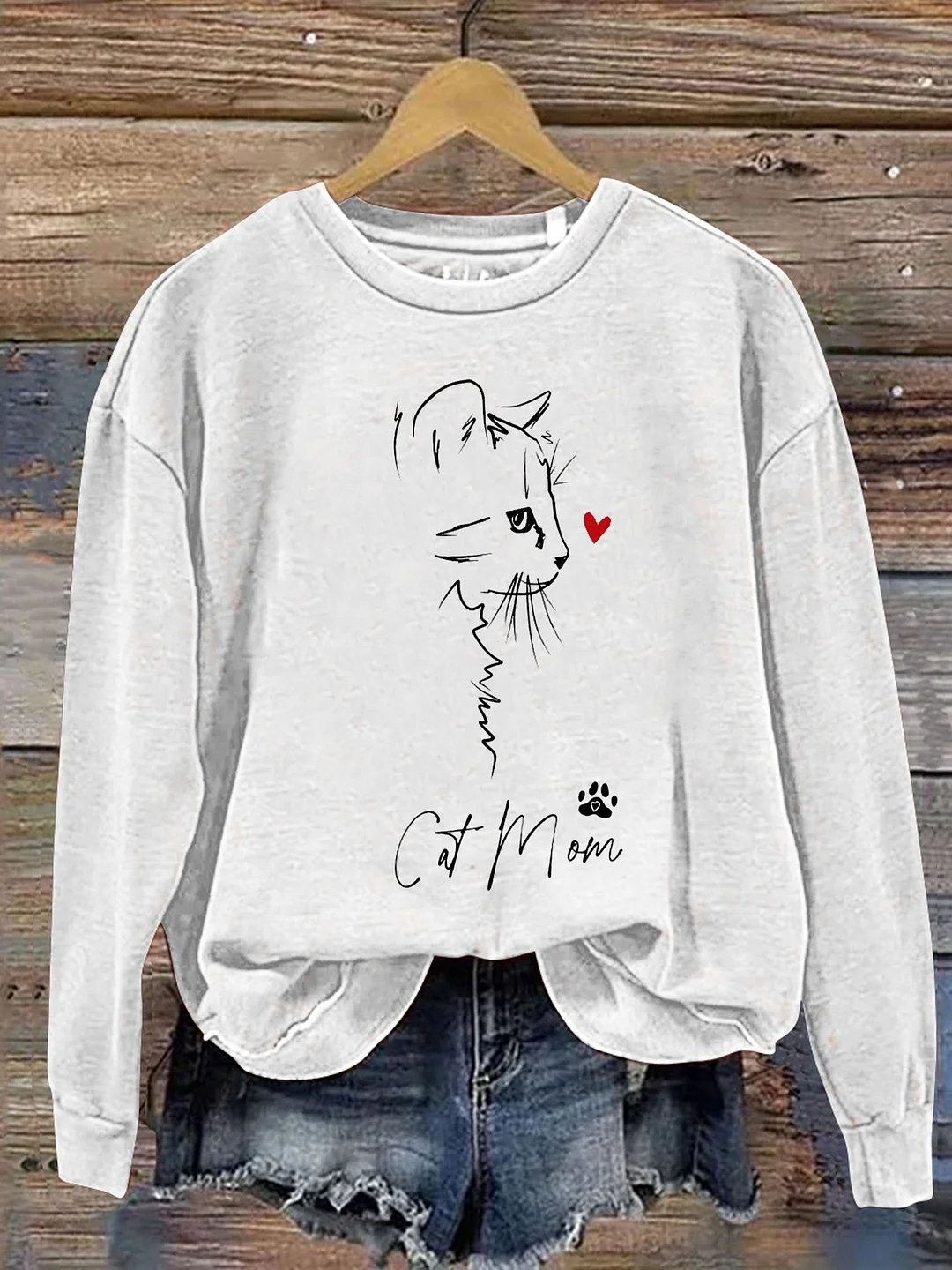 Retro Rundhals 3d Drucken Sweatshirt