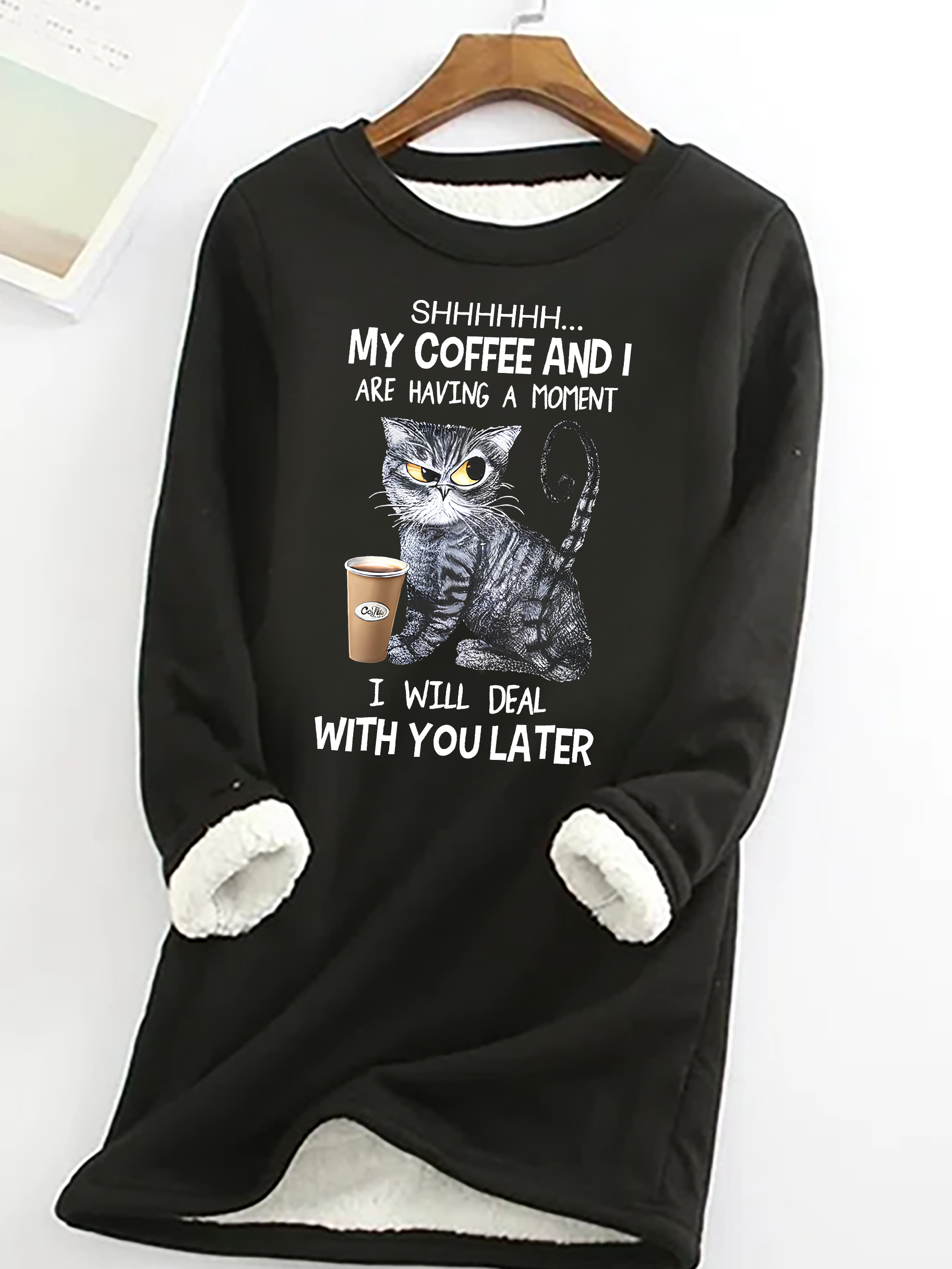 Lässig Rundhals Textbriefe Sweatshirt